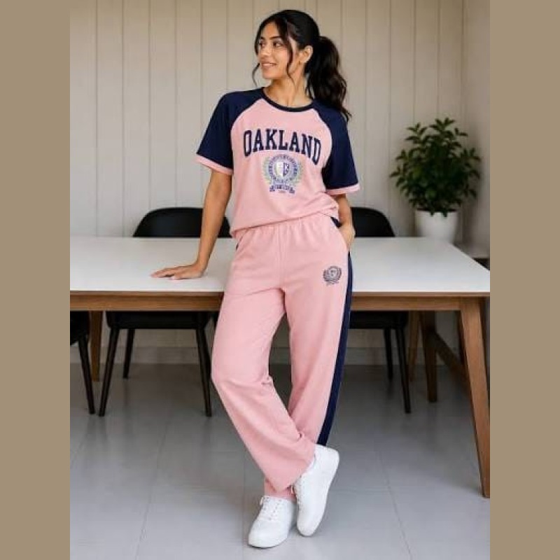 Women's Raglan Short-Sleeve Lounge Tracksuit Set