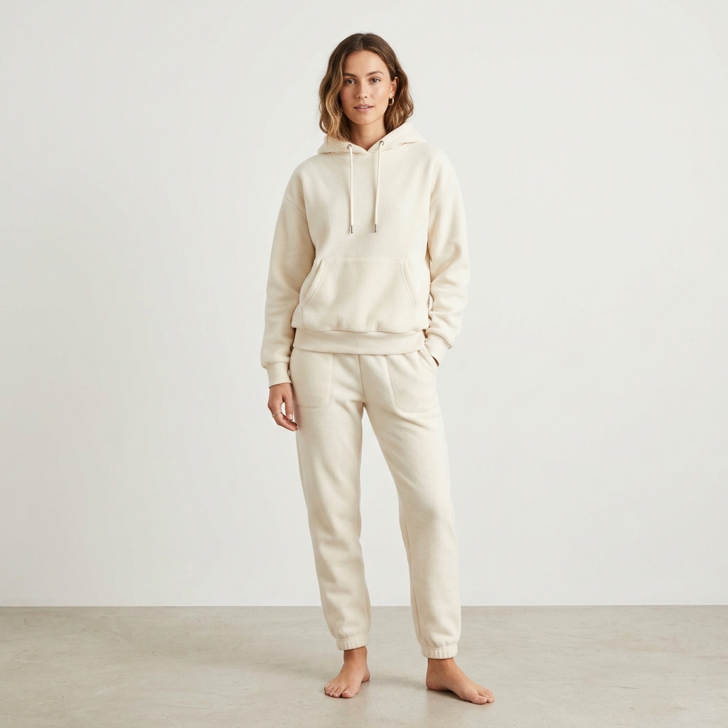 Women's Relaxed Heavyweight Fleece Pullover Hoodie & Joggers Sweatsuit Set
